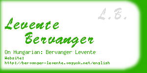 levente bervanger business card